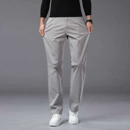 190 Cm Tall Men's Pants Summer Straight Chino Trouser Male Stretch Cotton Office Work Extra Long Leg Length 115 110cm Lengthed