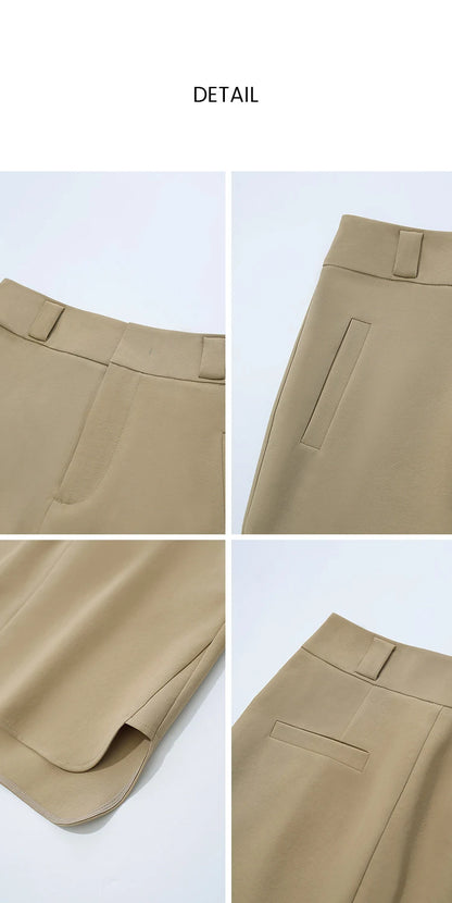 Mid Skirt 2026 Summer New Casual Workwear Style A-Line Skirt Women's solid Versatile Side Slit Women's clothing 12642098