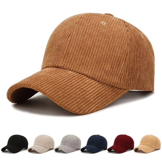 Spring Autumn Corduroy Baseball Cap Unisex Vintage Baseball Hat Women Men Outdoor Adjustable Hip Hop