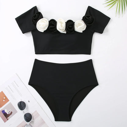 2023 High Quality One Piece Swimsuit Floral Ruffle Printed Push Up Women Bikini Set Swimwear Slimming Bathing Suit Beach Wear