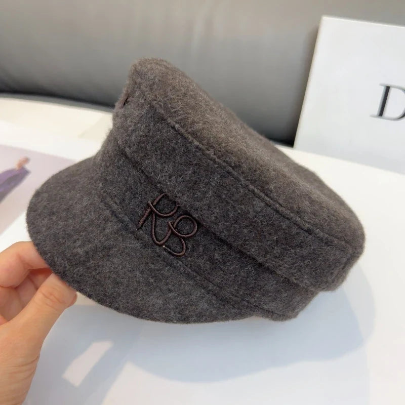 Brand Designer Baker Boy Caps New Arrival Winter Newsboy Caps Letter Flat Wool Caps