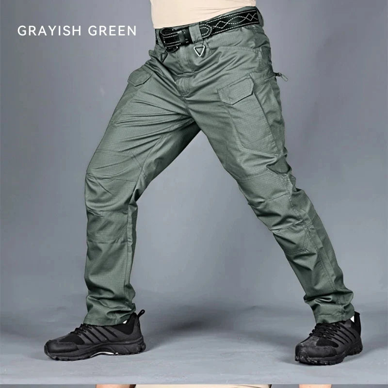 Summer Men's Tactical Cargo Pants Casual Trousers Multi-Pockets Waterproof Pants Lightweight Quick Dry Outdoor Hiking Trousers