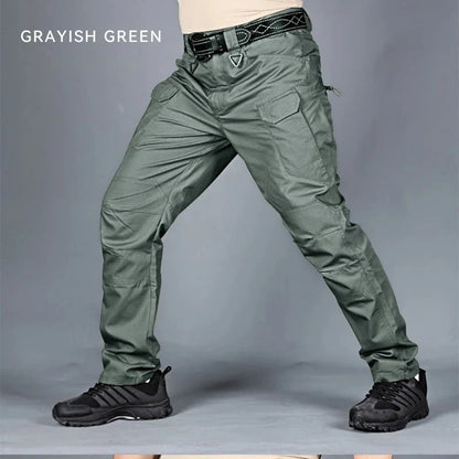 Summer Men's Tactical Cargo Pants Casual Trousers Multi-Pockets Waterproof Pants Lightweight Quick Dry Outdoor Hiking Trousers