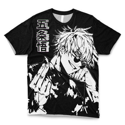 Japanese Anime Jujutsu Kaisen Gojo Satoru T Shirt Otaku Harajuku Style Casual Sports Tops Trendy Japan Cartoon Men's T-shirts
