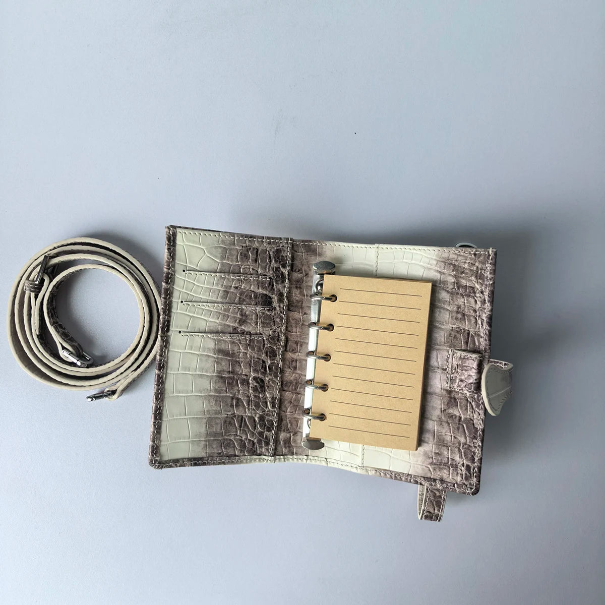New Genuine Leather Lanyard Passport Holder Travel Ticket Organizer RFID Wallet A6 Refillable Notebook For Case Himalayas Color