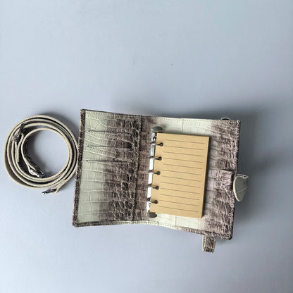New Genuine Leather Lanyard Passport Holder Travel Ticket Organizer RFID Wallet A6 Refillable Notebook For Case Himalayas Color
