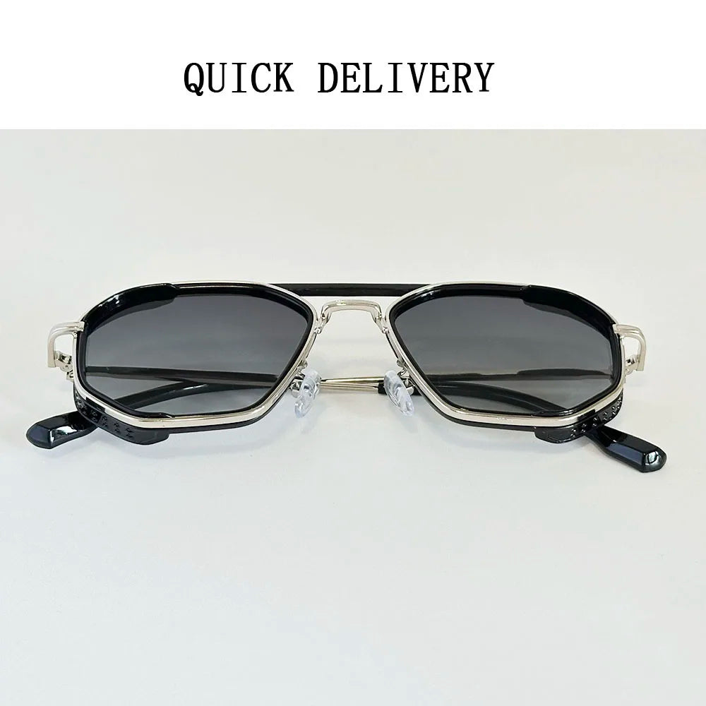 Vintage New Square Sunglass Men Fashion Steampunk Sunglasses Women 2025 Retro Glasses Gafas De Sol Hombre Lunette Soleil Femme