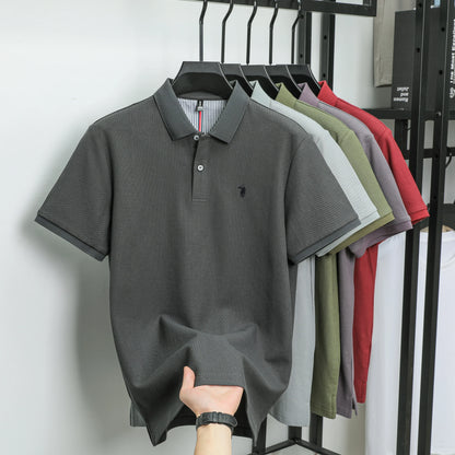 100%cotton luxury men's classic pony embroidery comfortable polo shirt fashionable summer new top breathable short sleeved shirt