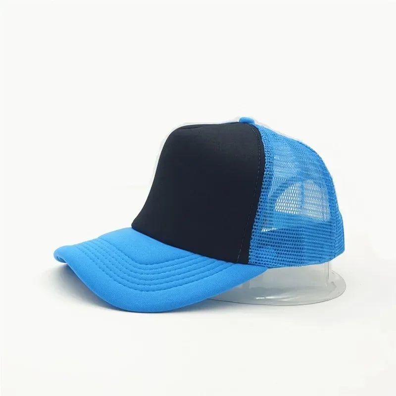 Unisex Cheaper 5 Panel Trucker Hat For Adult Summer Net Baseball Cap Men Women Sponge Mesh Adjustable Sun Hat Visor