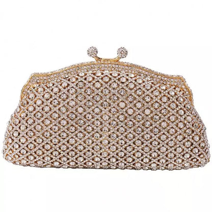 Women Elegant Silver Formal Rhinestone Clutch Purse Banquet Party Wedding Crystal Evening Bag Luxury Diamond Bridal Handbag