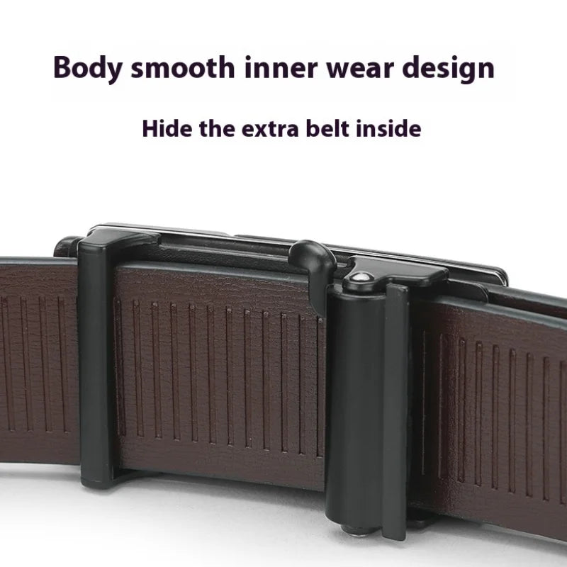 Black Belt Men, Genuine Leather Dress Designer Belts for men, Fashion Slide Ratchet Click Casual Mens Belt for Jeans