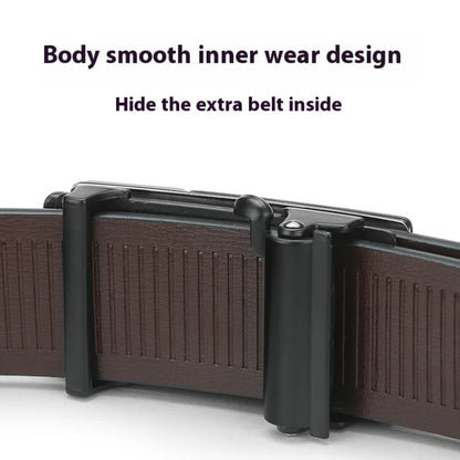 Black Belt Men, Genuine Leather Dress Designer Belts for men, Fashion Slide Ratchet Click Casual Mens Belt for Jeans