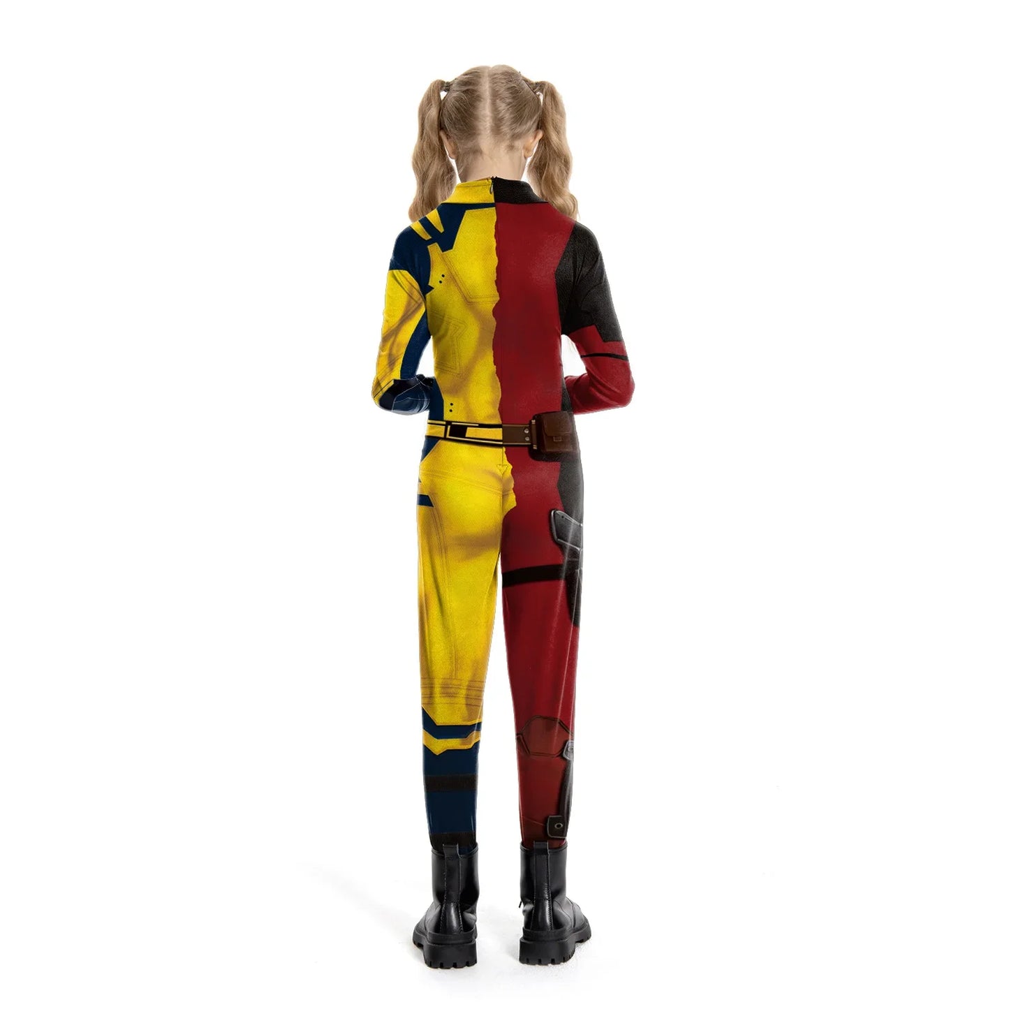 Kids Deadpool Wolverine Cosplay Costume Superhero Boys Girls Superhero Children Halloween Party Bodysuit Elastic Zenti Jumpsuits