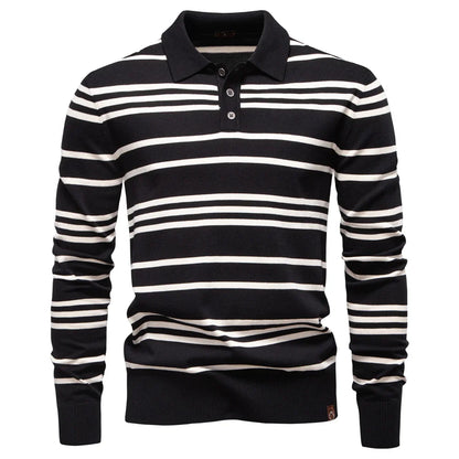 2025 Color Block Polo Men Striped Long Sleeve New Autumn Designer Social Business Premium T-shirts Male
