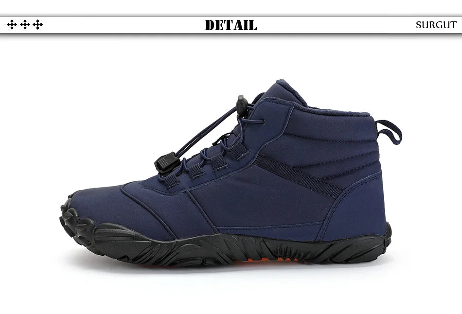 SURGUT Men Snow Boots Plush Warm Waterproof Winter Outdoor Ankle Shoes For Men