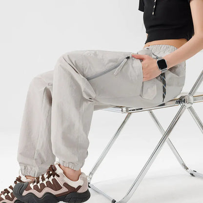 Hiking Men Pant Breathable Waterproof Trousers Elastic Waist Camping Pant Women Slant Pockets Travel Pant Outdoor Sports Pant