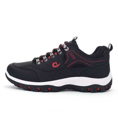 Autumn And Winter Models, Men's Waterproof Hiking Shoes, Outdoor PU Leather Sports Shoes, Wear-Resistant,  Walking, Tactical