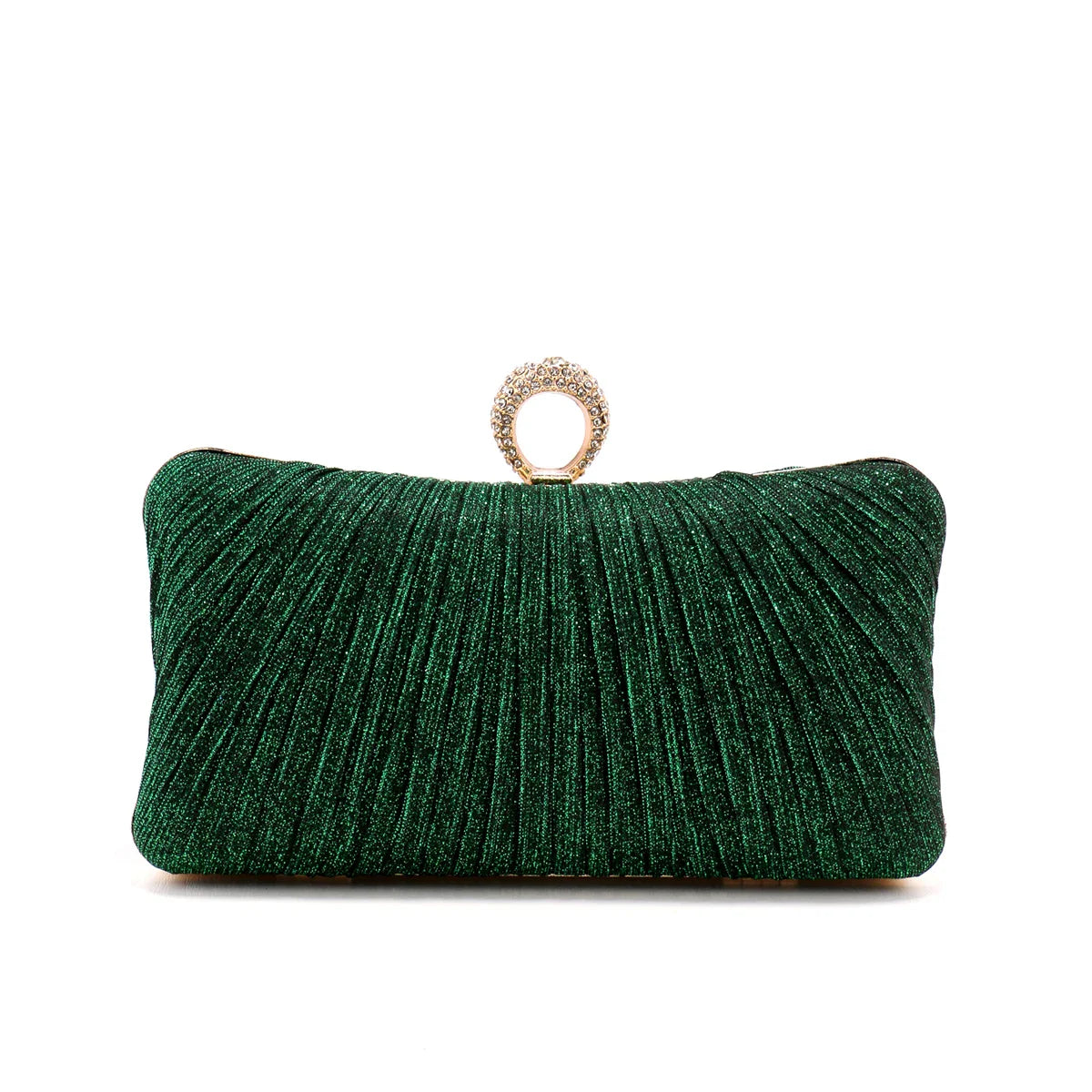 Valentine's Day Evening Bags Finger Ring Diamonds Clutch Ruched Fashion Prom Dinner Handbags With Chain Purse