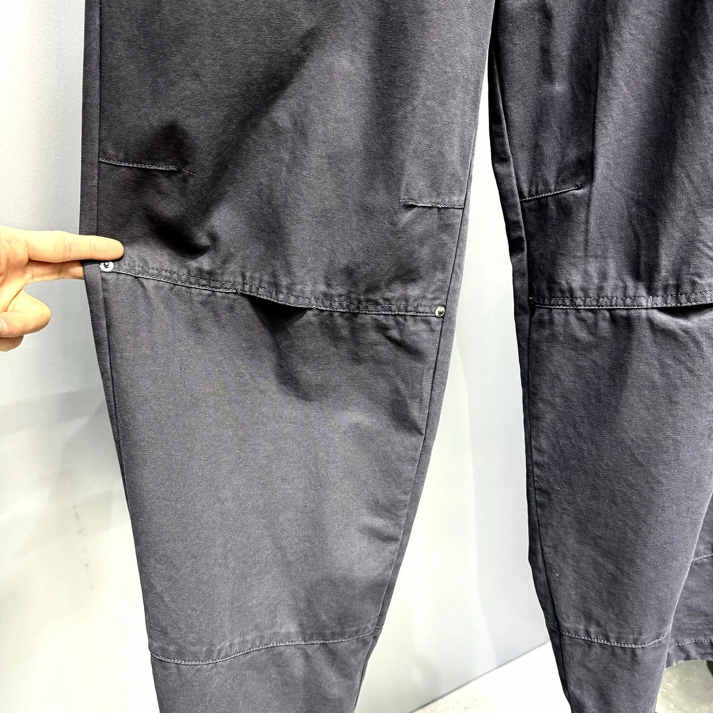 Mens Cargo Pants American Trendy Solid Black Cotton Heavyweight Wide Leg Loose Straight Streetwear Casual High Quality Pants