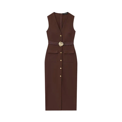 Black Elegant Party Midi Dresses 2026 Women's Summer Sleeveless Long Dresses Fashion Casual Vintage Evening Party Dress  ﻿