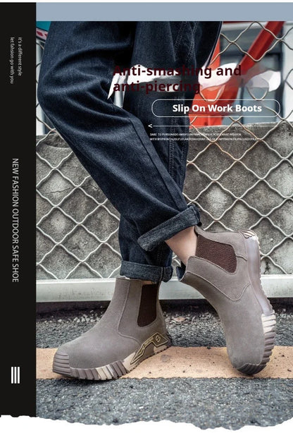 steel toe work boots for men industrial construction work protection shoes anti smash anti puncture safety shoes without laces