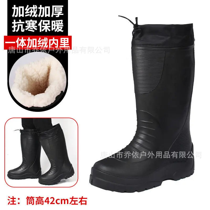 Men's Women's High-End Rain Boots Closed Rainproof and Waterproof Short and Mid.Calf Length Non-Slip Drawstring Rubber Boots