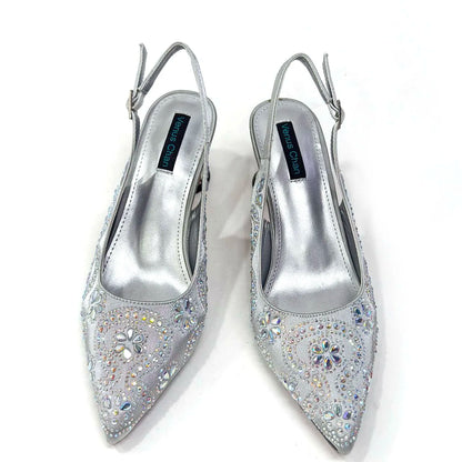 2024 Elegant Rhinestone Pointed-Toe Pumps With Matching Bag Set Large Capacity Bag for Women's Party High Heels