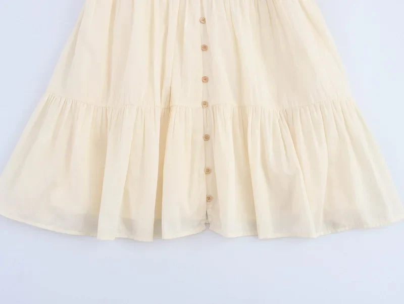Flower Embroidered Mini Dress Women Tassel Pleated Short Dresses for Woman Summer Beach Women's Dress Boho Dress Woman