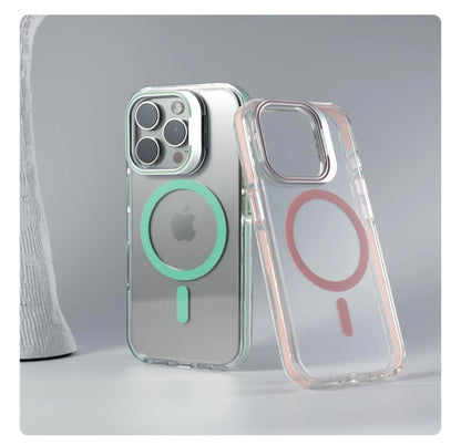 Luxury Lens Holder Shockproof Magnetic Case For iPhone 16 15 14 Plus 13 12 17 Pro Max 17Air 16e Magsafe Fashion Clear Cover