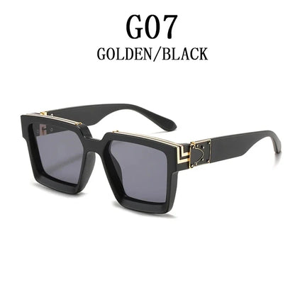 Millionaire Sunglasses For Men Vintage Square Fashion Glasses Luxury Retro Sunglasses Women Trending Punk Gafas De Sol Lentes