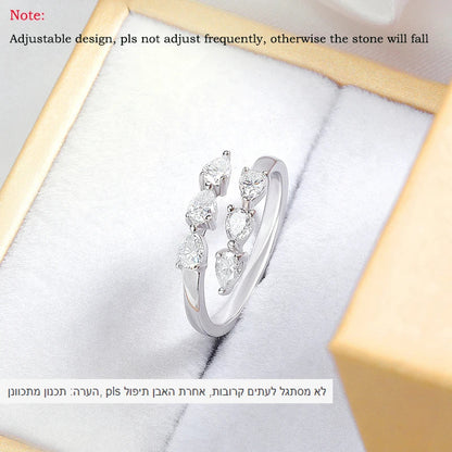 Test Passed 3*4MM Moissanite Rings for Women Lab Diamond Wedding Band 925 Sterling Silver Female Crown Single Tail Ring