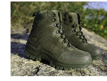 New Men Tactical Boots Army Breathable Desert High Quality Unisex Waterproof Male Hunting Boots Ankle Work Climbing Hiking Shoes
