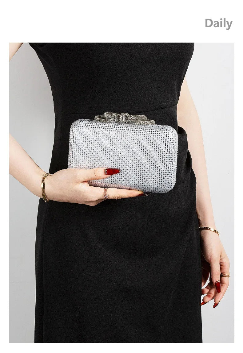 Diamond Evening Bag Clutch Silk Fabric New Crossbody Shoulder Fashion Luxury Brand Vip Women's Purses Bags Casual Party Handbag