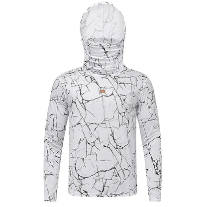 Mens UPF50+ T-Shirt Hoodie Tight Sports Casual Sun Protection T-Shirt Running Quick Dry Hoodie Sunscreen Fishing Men's Clothing
