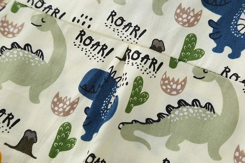 Children Clothes Spring Cartoon Baby Boy Short Sleeve Printe Dinosaur Causal Shirts Jeans 2Pcs/set Kid Fashion Toddler Tracksuit