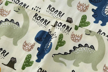 Children Clothes Spring Cartoon Baby Boy Short Sleeve Printe Dinosaur Causal Shirts Jeans 2Pcs/set Kid Fashion Toddler Tracksuit