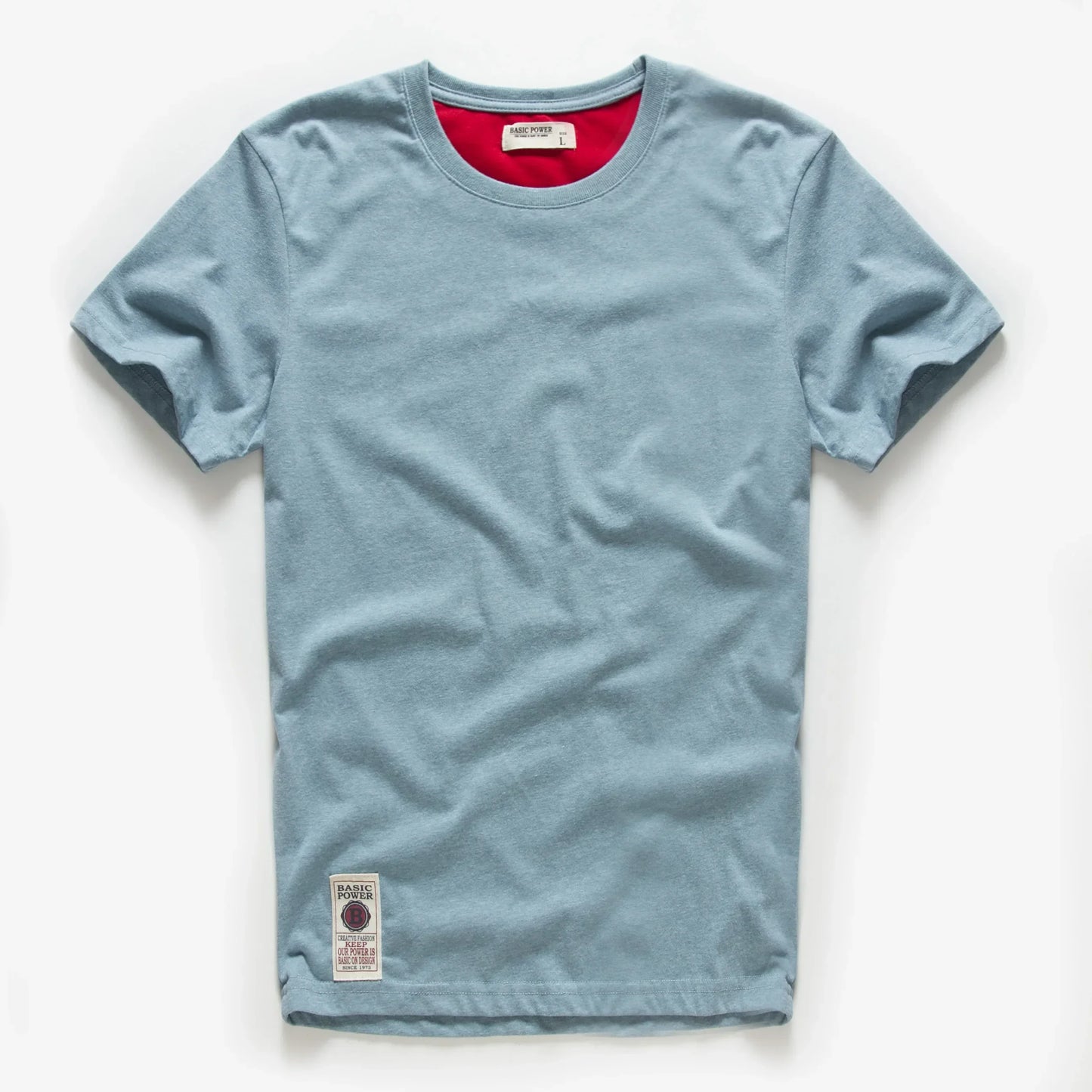 Men's T-Shirt Summer Cotton Solid T-Shirt Men's Short Sleeve Tee Fancy Yarns High Quality Classical Tops T Shirts Color Wine Blu