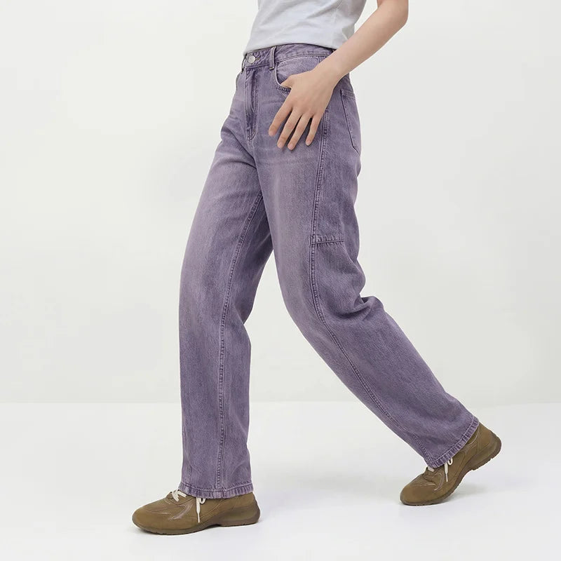 Semir Women Pants Denim Cotton Vintage Distressed Slit Wide Leg Curved Street Style Fashion Cool 2026 Summer Casual Wear Top