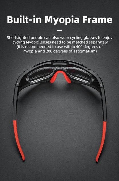 Photochromic Cycling Glasses Polarized Adjustable Nose Support Myopia Frame Sports Sunglasses Men Women Eyewear Goggle