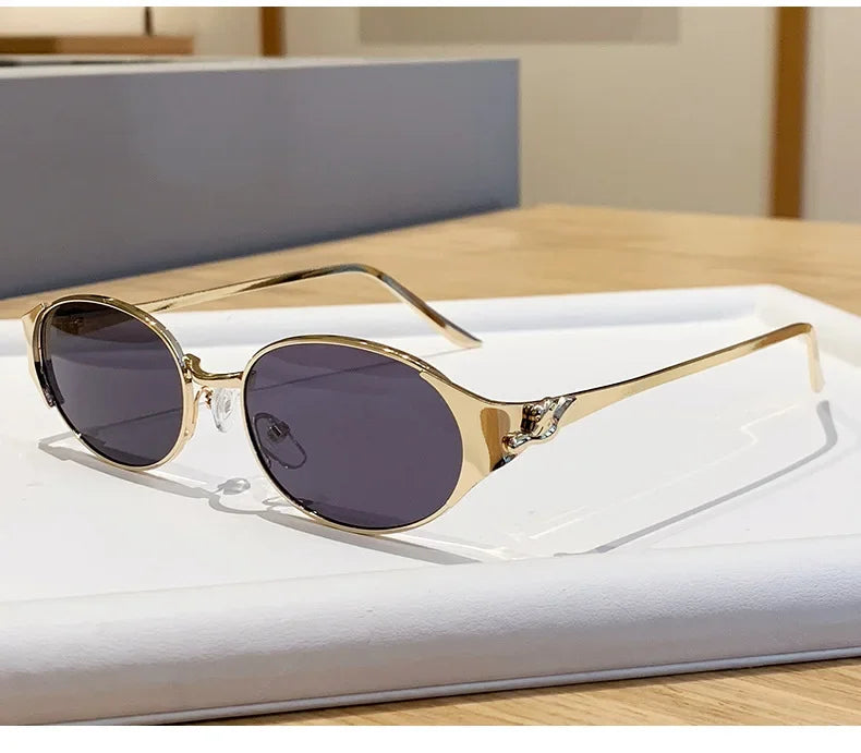 2026 New Fashion Brand Luxury Designer Sunglasses Women Leopard Vintage Trendy Oval Top Shades Punk Travel Party Elegant Glasses