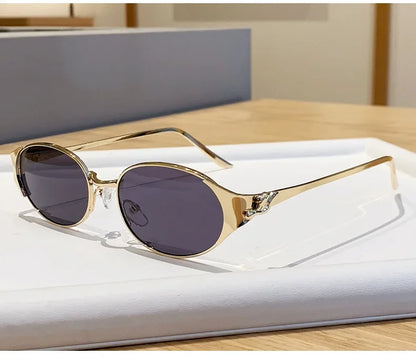 2026 New Fashion Brand Luxury Designer Sunglasses Women Leopard Vintage Trendy Oval Top Shades Punk Travel Party Elegant Glasses