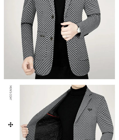 2026 Spring New Men's Blazer Business Casual Suit Jacket Middle Aged Male Fashion Office Wear Outerwear Top