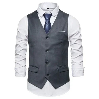 Blue Suit Vest, Men's Business Sleeveless Vests Jacket, Asian size S-6XL, Wedding Party Waistcoat, Red Purple Black Gray