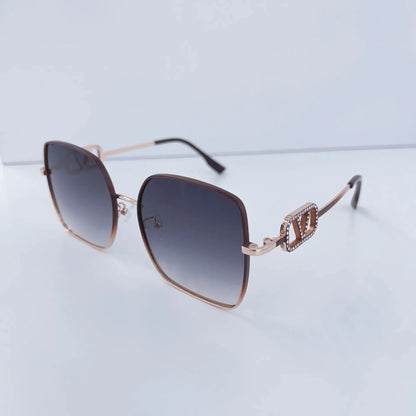 New Fashion Metal Frame Square  Sunglasses for Women Oversized Anti-ultraviolet Polarized Sun Glasses Women's High-end Gafas