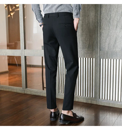 Plus size 40 38 Men Business Solid Suit Pant 2026 Spring Formal Slim Fit Wedding Trouser Mens Brand Fashion Casual Dress Pants