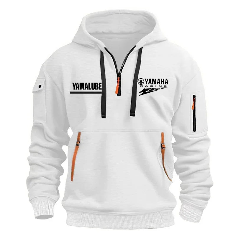 Spring/Autumn Men's Hooded Sweater with Zipper and Multiple Pockets Crewneck Shirt Men's Outdoor Sports Leisure Hoodie