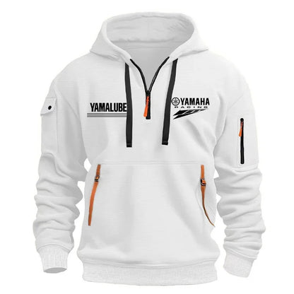 Spring/Autumn Men's Hooded Sweater with Zipper and Multiple Pockets Crewneck Shirt Men's Outdoor Sports Leisure Hoodie