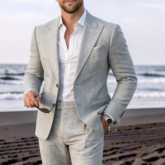 Linen Summer Suit Separates for Men 2 Pieces Wedding Groom Tuxedo Custom Blazer with Pants for Beach Destination Party 2026