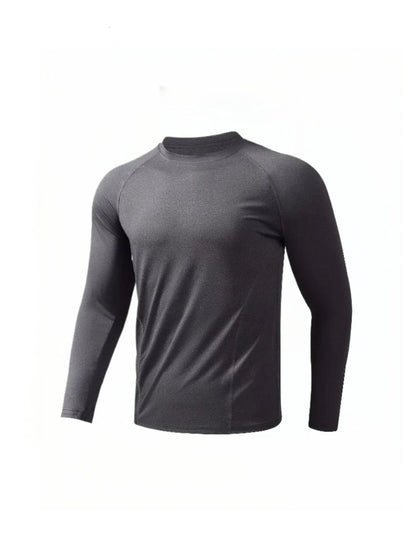 Men's fitness long sleeved T-shirt, men's quick drying football basketball tight top, high elasticity cycling compression traini