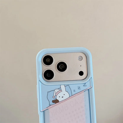 Fashion Cute Miffy Rabbit Kawaii Phone Case for iPhone 16 Pro Max 15 16 17 15 Pro 17 Pro Cover With Card Holder Charm Cases Capa